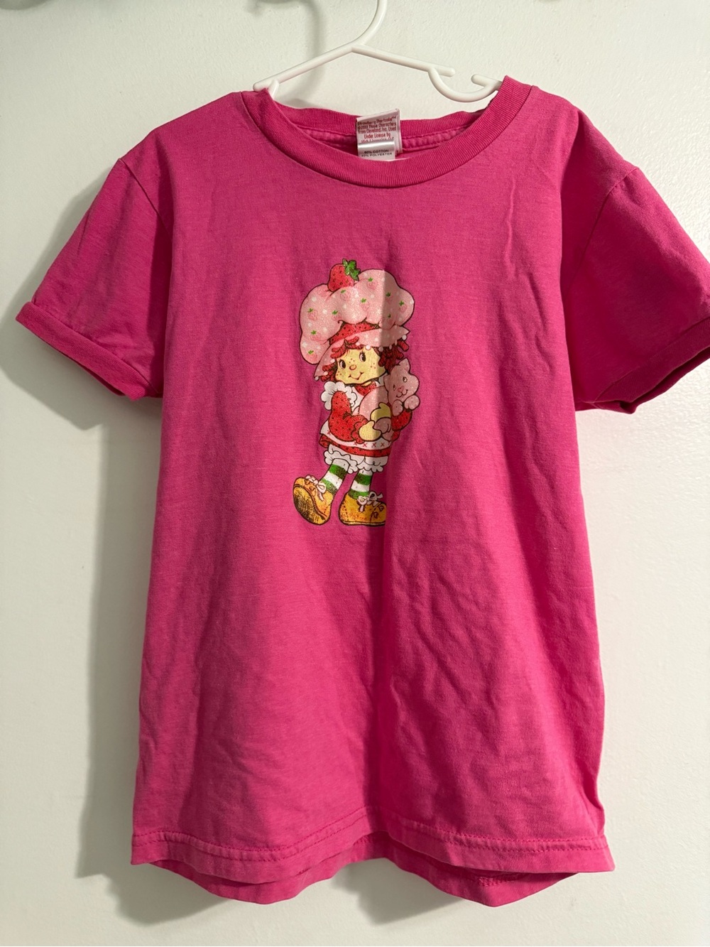 Vintage 2003 Girls' Strawberry Graphic Pink Short-Sleeve Tee